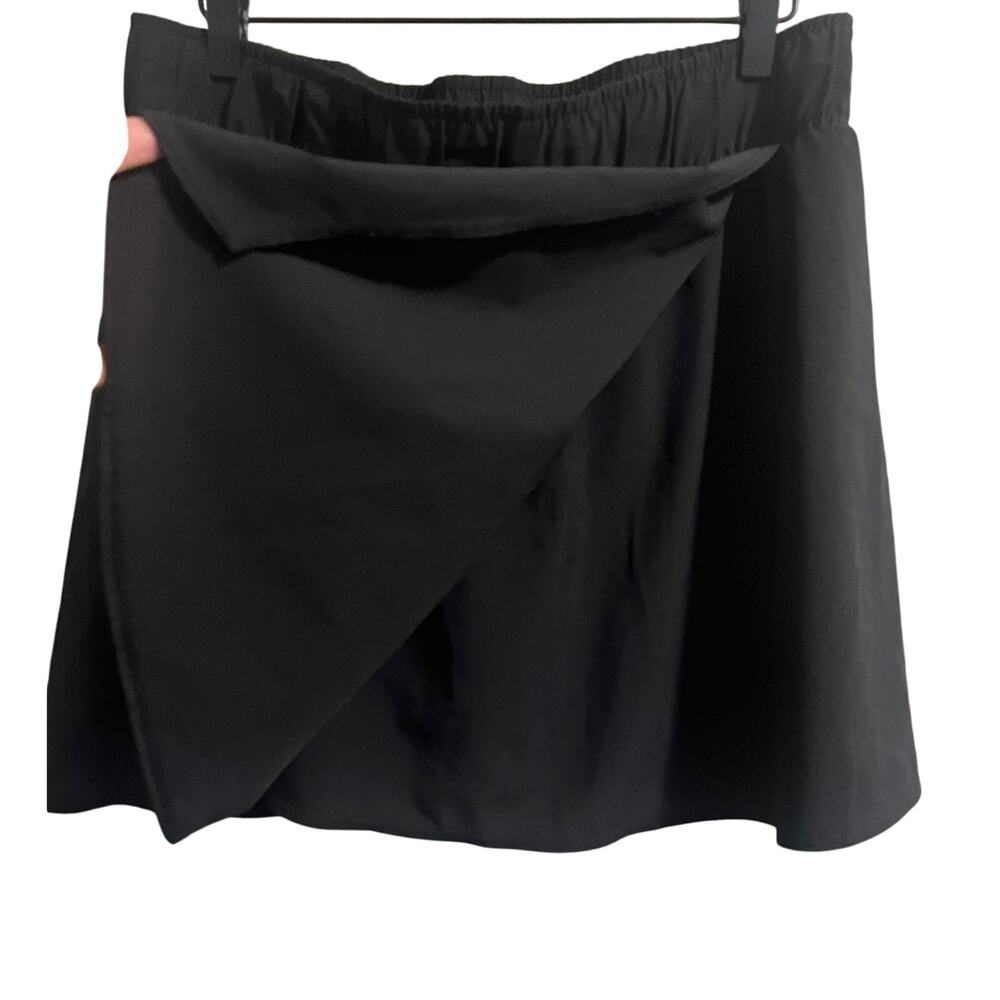Thrive Societe Faux Wrap Skort in Black Women's sz. XL with Elastic Band